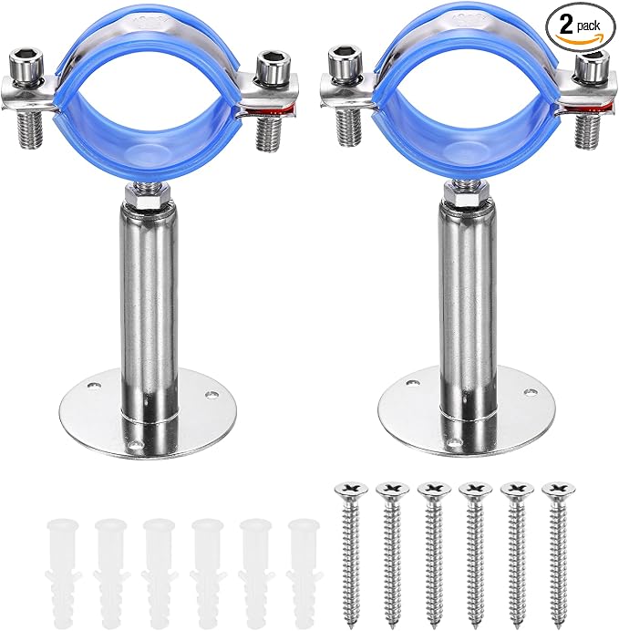 HARFINGTON 2 Set Wall Mount Ceiling Mount Pipe Supports 304 Stainless Steel by HARFINGTON
