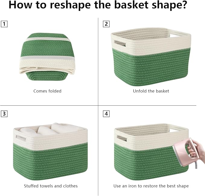 OIAHOMY 4 Pack Storage Basket, Closet Organizer - Image 7