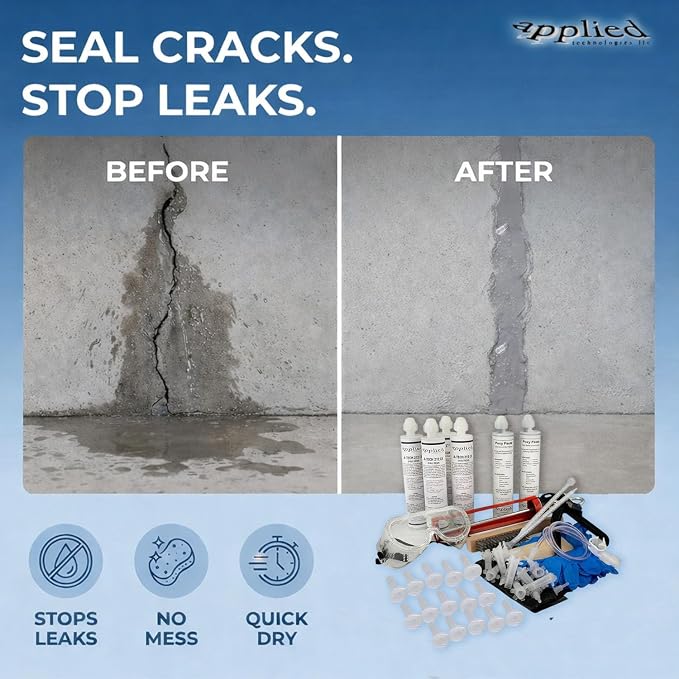6–10 Ft DIY Foundation Wall Crack Repair Kit, Waterproof Epoxy Concrete Crack - Image 2
