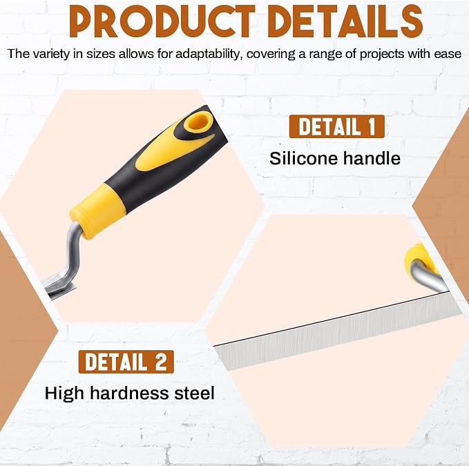 5 Pcs Pointer Trowel, 6-3/4" by 1/4", Rubber Handle | Professional Mortar - Image 3