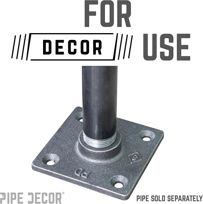 PIPE DECOR Square Floor Flange Fitting, 3/4 Inch, Shelving and Standard 3/4 - Image 6