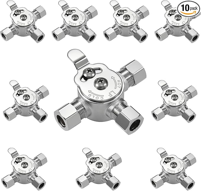 10 PCS Below Deck Mixing Valve, 3/8" Compression LF Brass Body, Thermostatic by Pronese