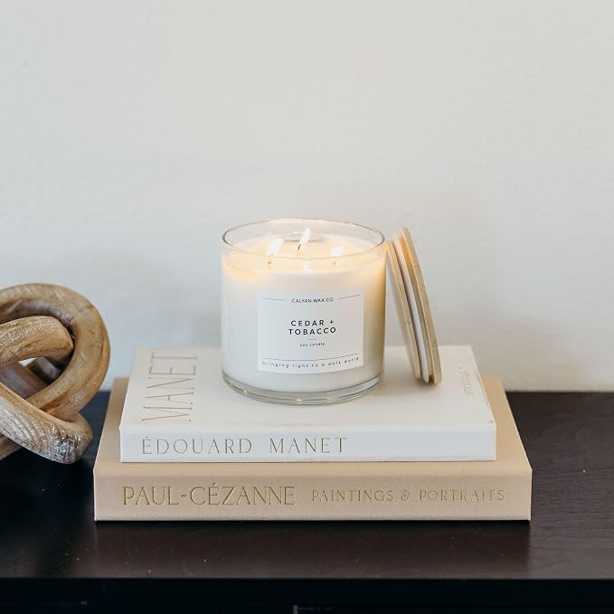 Cedar & Tobacco 3 Wick Scented Candle - Image 7