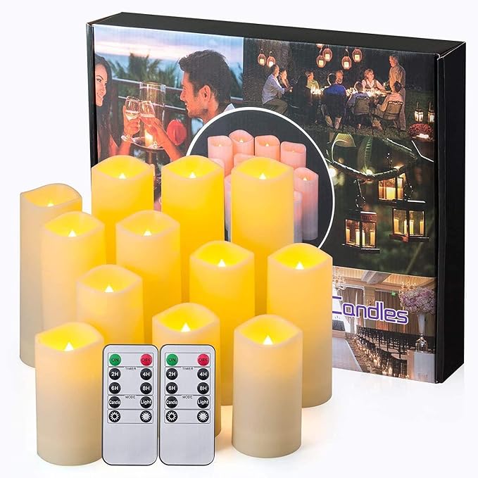 Flameless Candles with Remote Control Waterproof Outdoors & Indoors, Battery - Image 2