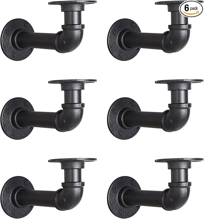 Industrial L Pipe Shelf Brackets by YCCO