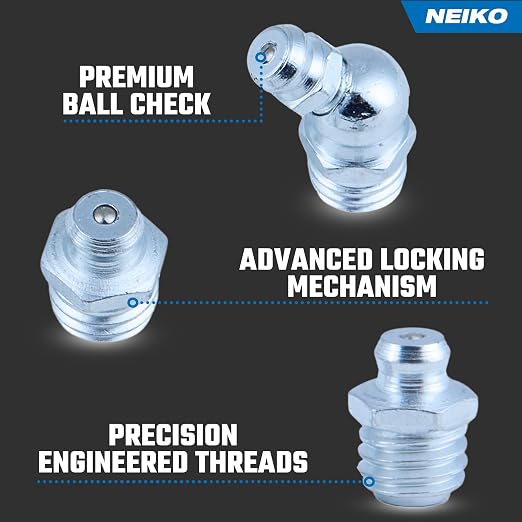 NEIKO 50466A Grease Fitting Assortment, 110 Piece, Straight & Angled Zerk - Image 5