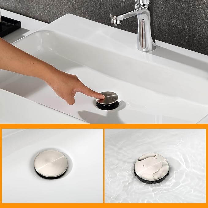 TIORIY Vessel Sink Drain Without Overflow, Plastic Bathroom Pop up Sink Drain - Image 7