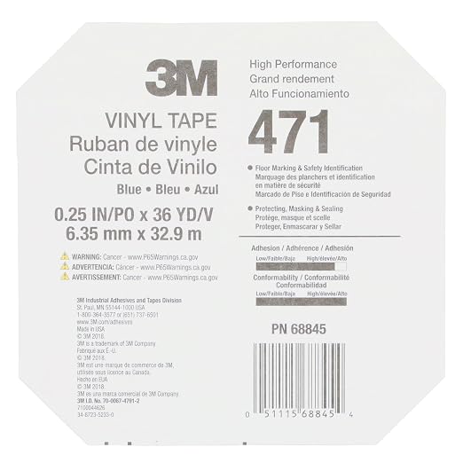 3M Vinyl Tape 471, 1/4 in x 36 yd, 1 Roll - Image 3