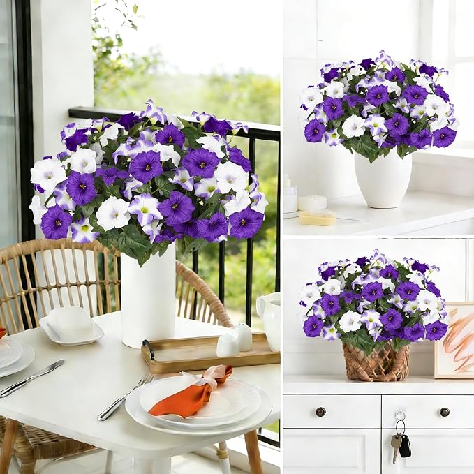 Artificial Flowers for Outdoors, Faux Morning Glory Spring Summer Decoration - Image 4