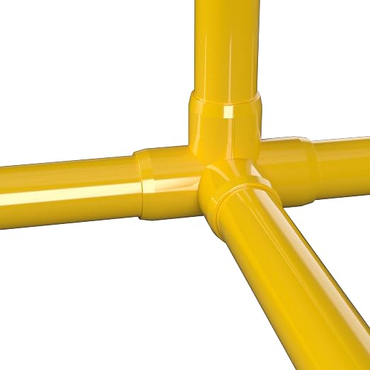 1” 4-Way Tee Furniture Grade PVC Fitting in Yellow, Made in USA, UV-Resistant - Image 9