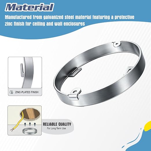 4 Inch Round Pan Box Extension Ring 57111 Fits Ceiling Box, 4 Pack, Metal | - Image 5