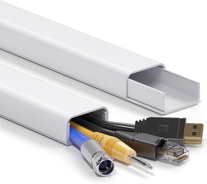 ZhiYo 66" Cord Covers for Wires on Wall, 1.2" W x 0.7" H | Fits 3-4 Cords - Image 6