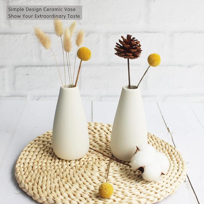YANLING 6 Pack Small White Vase - Image 3