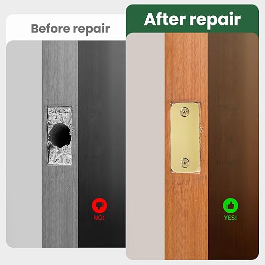 1" x 2-1/4" Door Hole Cover Plate, Stainless Steel Door Strike Filler Plate | - Image 2