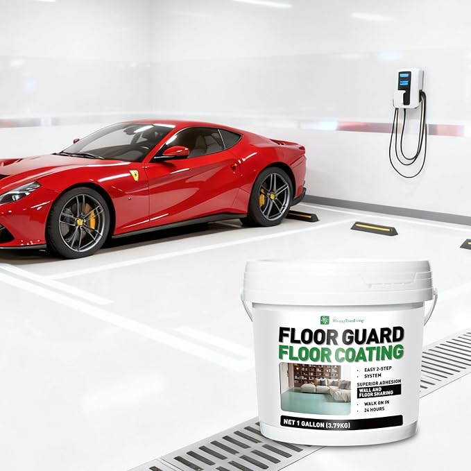 White Water-based colored sand floor&Wall paint, 1 Gallon, aterproof Coating - Image 3