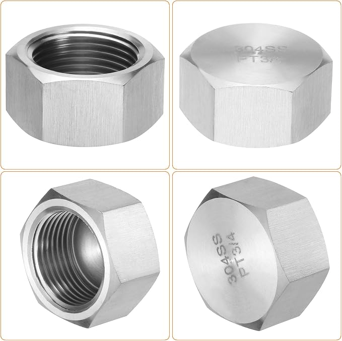 uxcell 2pcs Hex End Cap 304 Stainless Steel Nut - Image 4