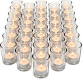 Letine 36-Pack Glass Votive Holders & White Tealights – Clean-Burning Smokeless by LETINE