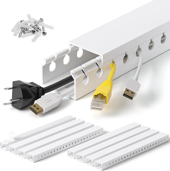 1.2" H x 1.6" W Cable Management Raceway, 132in Under Desk Channel, 16.5in Each by ZhiYo