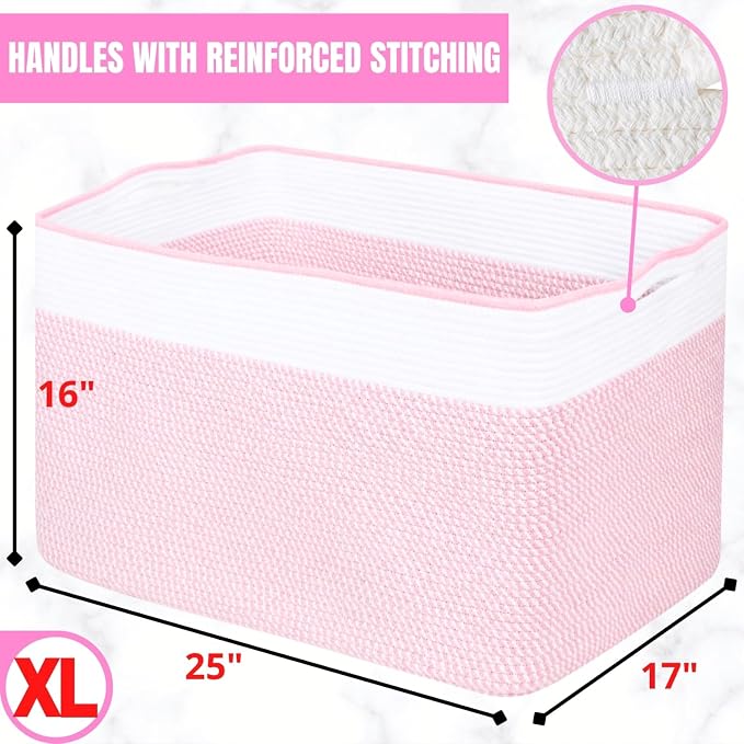 112L Extra Large Blanket Basket Holder Living Room, Dog Toy Organizer Bin Box - Image 3