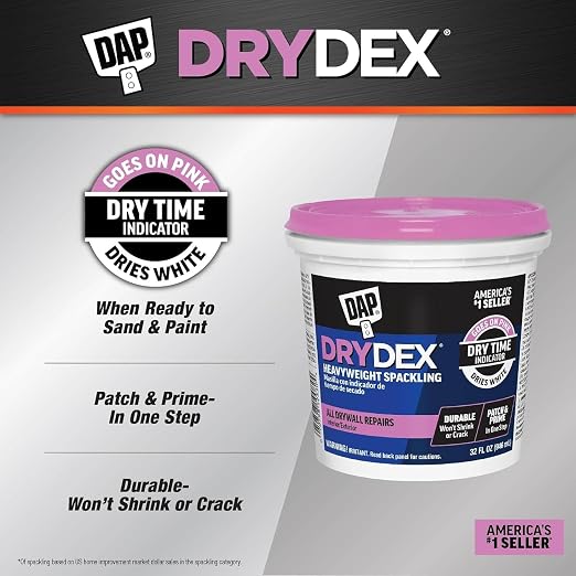 1 qt DAP 12330 DryDex Interior/Exterior Spackling- Pack of 2 - Image 2