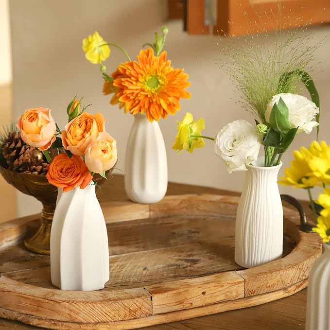 16packs Small White Ceramic Vases - Image 7