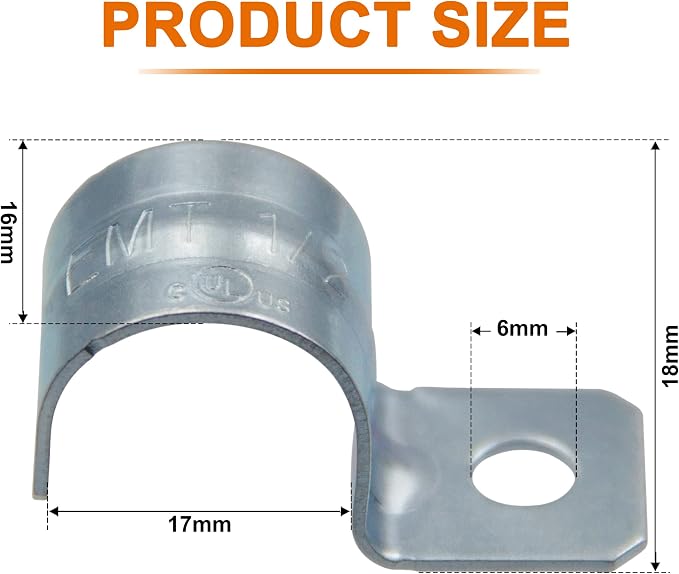 ISPINNER 25pcs 1/2 Inch Zinc Plated Steel EMT Pipe Straps - Image 2