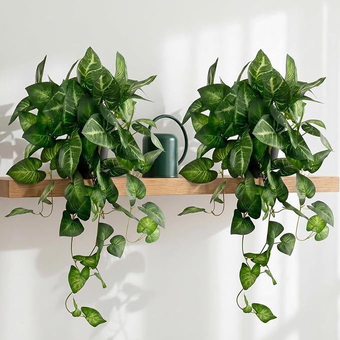 Artificial Pothos Hanging Plant, Office Decor by Unknown