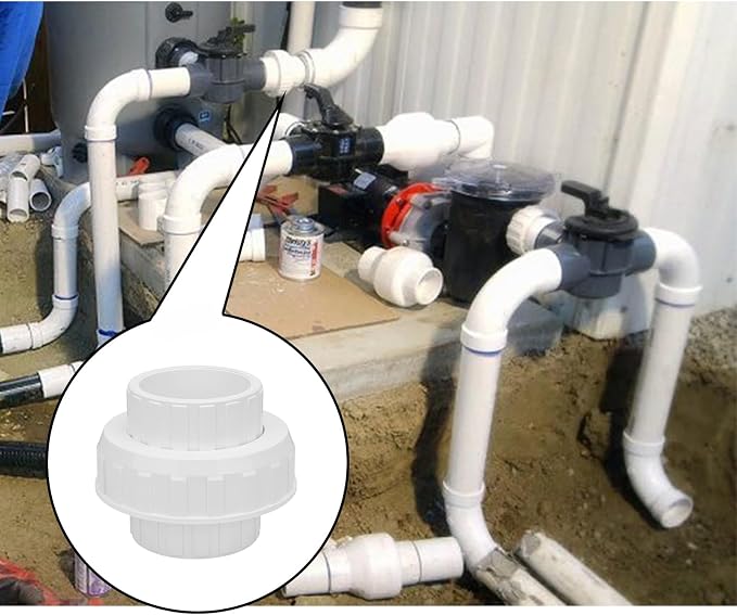 3" PVC Union Coupling Pipe Fitting 3Inch PVC Slip Union Adapter Coupling - Image 7