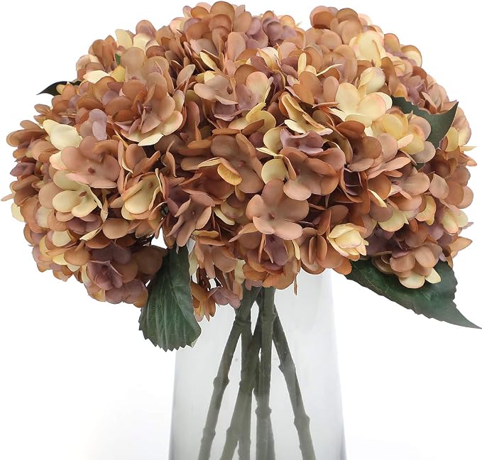 Kimura's Cabin 6Pcs Hydrangea Artificial Flowers Fall Flower, Autumn Yellow | by WeddingPartyArrangementBouquetsDecorationArtificialFlowers