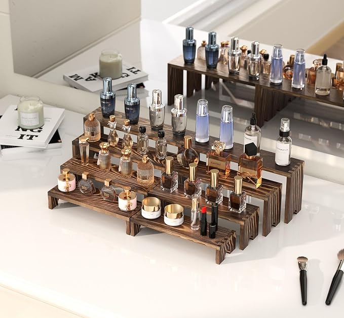 4 Set Wooden Tiered Risers Display Stands - Image 5