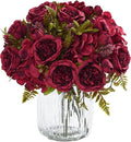 4 Packs Peonies Artificial Flowers Burgundy Silk Flowers Artificial Peonies | by MARTINEMALL