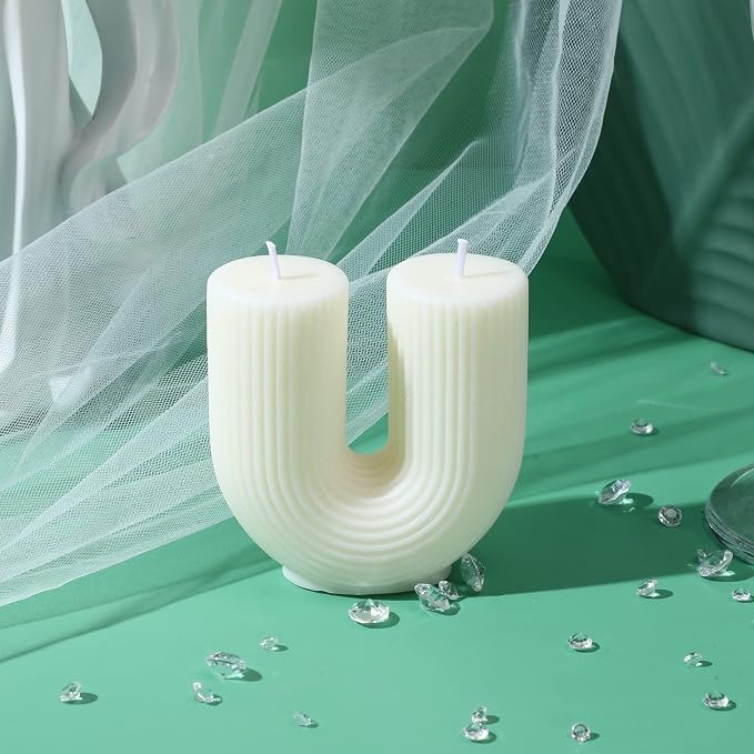 Tondiamo U Shaped Candle Ribbed Soy Wax Scented Decorative Candles Minimalist - Image 6