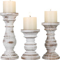 Candle Holder for Pillar Candle Set of 3, Farmhouse Wood Candle Holder by CEDARLUX