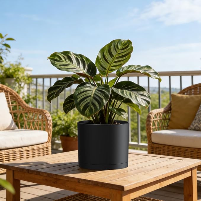 Plant Pots, 10/9/8 Inch 3 Pack Cylindrical Flower Pots - Image 6