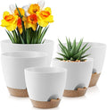 YNNICO Plant Pots 10/9/8/7.5/7 inch, Self Watering Planters by AFamilyofGardenLovers