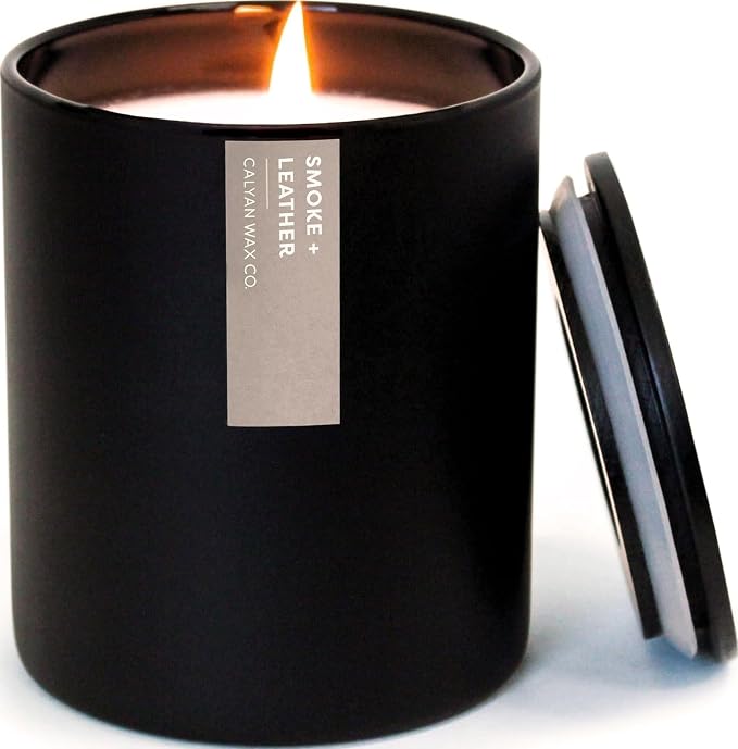 Smoke & Leather Scented Candle by CalyanWaxCo
