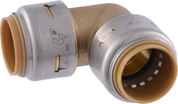 SharkBite Max 3/4 Inch 90 Degree Elbow, Push to Connect Brass Plumbing Fitting by SharkBite