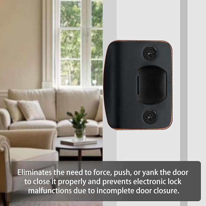 Door Strike Plate for Interior Doors, Oil Rubbed Bronze, 2 Pack | 2-1/4"x1-3/4" - Image 6