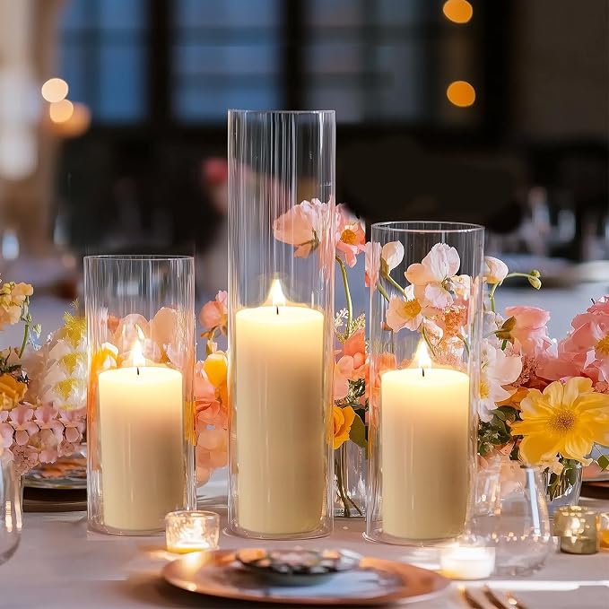 Fixwal 12pcs Clear Glass Cylinder Vases, 10 Inch Tall | Cylinder Vases - Image 5