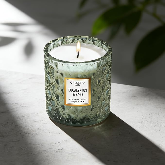 Chloefu LAN Eucalyptus & Sage Scented Candles Luxury Candle - Image 4