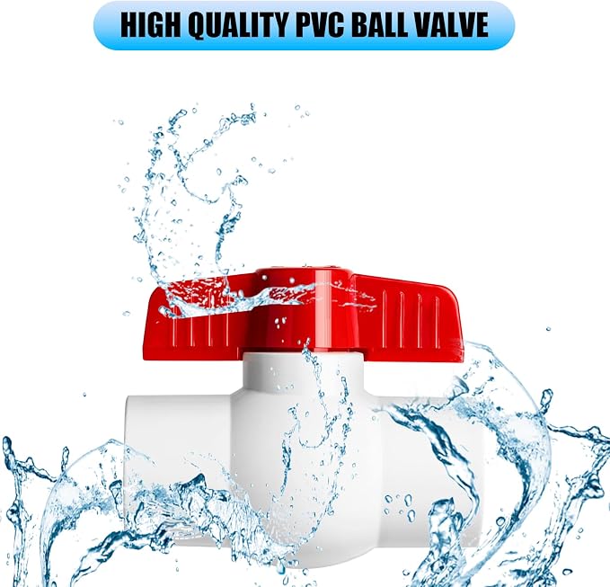 8PCS 3/4" PVC Ball Valve, Shut-Off Ball Valves Socket - Image 4
