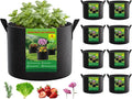 5 Gallon Grow Bags 8 Pack – 300G Thickened Fabric Plant Pots by FEEDGARDEN