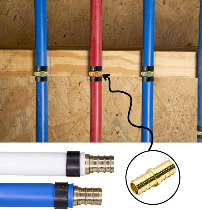 25 Pack 1/2" PEX Fittings, Brass Straight Coupling Fittings, - Image 7