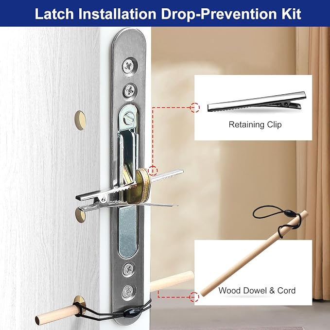 Replacement Latch for Sliding Patio Mortise Door Lock, 45° Keyway | Drop - Image 6