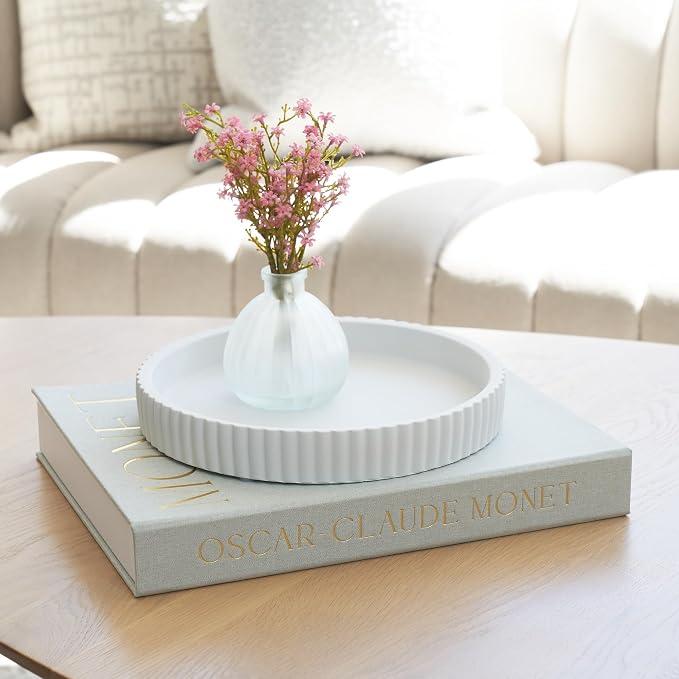 Decorative Concrete Tray & Book Decor Set - Image 4