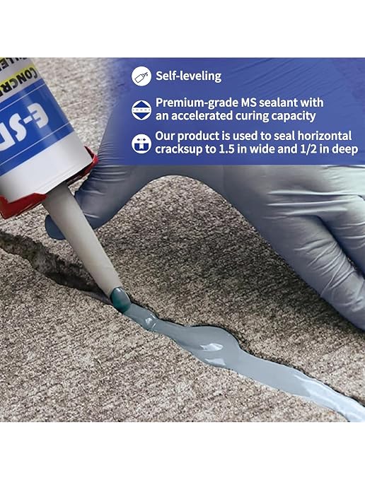 E-SDS Cement Crack Filler Self Leveling, Concrete Driveway Repair Sealant | - Image 2