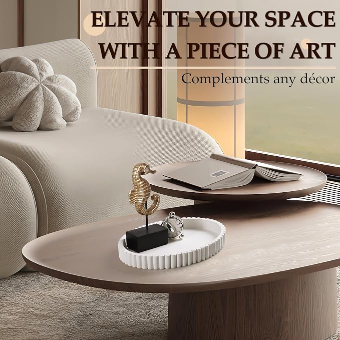 Oval Tray for Coffee Table Decor, Solid Concrete, Aesthetic Home Decor - Image 6