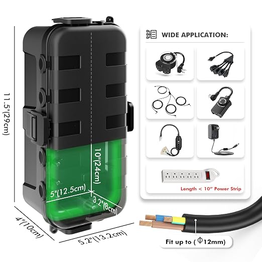 RESTMO Outdoor Electrical Box Waterproof, Extension Cord Cover | IP54 - Image 3