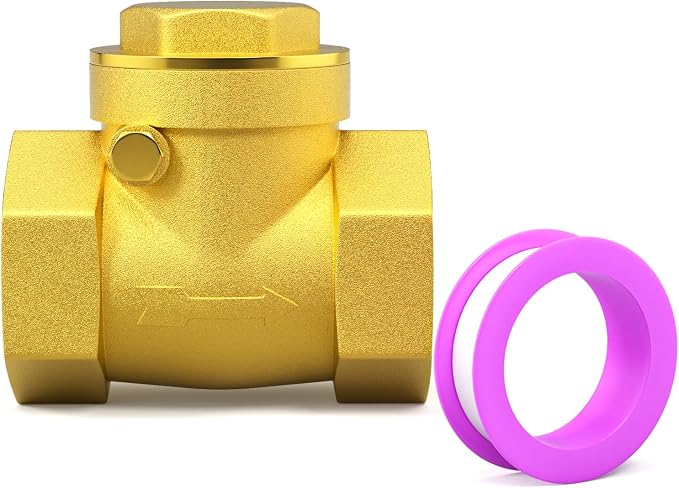 GASHER 1PC Swing Brass Check Valve DN80 3" Female Thread, Backflow Prevention by GASHER