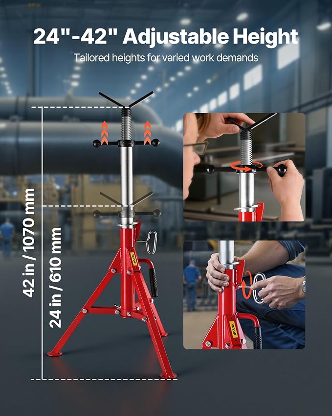 VEVOR Heavy-Duty V-Head Pipe Stand - Image 3